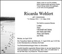 Traueranzeige von Wohlert, Ricarda