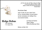 Traueranzeige von Debus, Helga