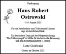 Traueranzeige von Ostrowski, Hans-Robert