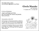 Traueranzeige von Manske, Gisela