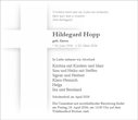 Traueranzeige von Hopp, Hildegard