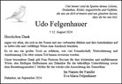 Traueranzeige von Felgenhauer, Udo