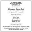 Traueranzeige von Merchel, Werner
