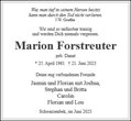 Traueranzeige von Forstreuter, Marion