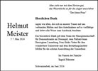 Traueranzeige von Meister, Helmut