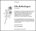 Traueranzeige von Rollenhagen, Ella