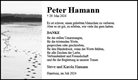 Traueranzeige von Hamann, Peter