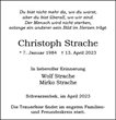 Traueranzeige von Strache, Christoph