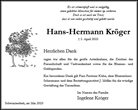 Traueranzeige von Kröger, Hans-Hermann
