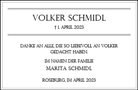 Traueranzeige von Schmidl, Volker