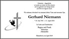 Traueranzeige von Niemann, Gerhard