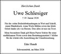 Traueranzeige von Schlesiger, Uwe
