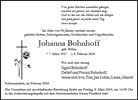 Traueranzeige von Bohnhoff, Johanna