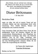 Traueranzeige von Brötzmann, Dietrich