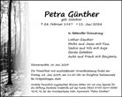 Traueranzeige von Günther, Petra