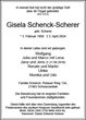 Traueranzeige von Schenck-Scherer, Gisela