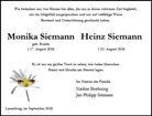 Traueranzeige von Siemann, Monika
