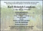 Traueranzeige von Langhans, Karl-Heinrich