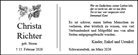 Traueranzeige von Richter, Christa