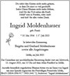 Traueranzeige von Moldenhauer, Ingrid