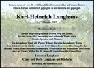 Traueranzeige von Langhans, Karl-Heinrich