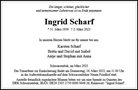 Traueranzeige von Scharf, Ingrid