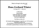 Traueranzeige von Winter, Hans-Gerhard
