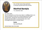 Traueranzeige von Bandyla, Manfred