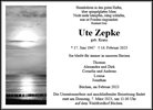 Traueranzeige von Zepke, Ute