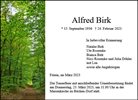 Traueranzeige von Birk, Alfred