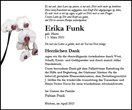 Traueranzeige von Funk, Erika