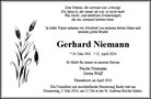 Traueranzeige von Niemann, Gerhard