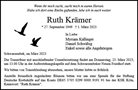 Traueranzeige von Krämer, Ruth
