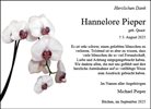Traueranzeige von Pieper, Hannelore