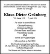 Traueranzeige von Grünberg, Klaus-Dieter