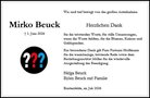 Traueranzeige von Beuck, Mirko