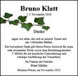 Traueranzeige von Klatt, Bruno