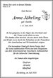 Traueranzeige von Jährling, Anne