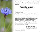 Traueranzeige von Jarms, Gisela