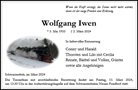Traueranzeige von Iwen, Wolfgang