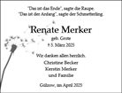Traueranzeige von Merker, Renate
