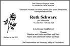 Traueranzeige von Schwarz, Ruth