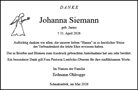 Traueranzeige von Siemann, Johanna