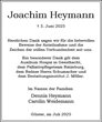 Traueranzeige von Heymann, Joachim
