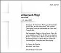 Traueranzeige von Hopp, Hildegard