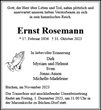 Traueranzeige von Rosemann, Ernst