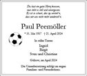 Traueranzeige von Peemöller, Paul