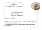 Traueranzeige von Rössler-Schlutow, Christa