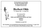 Traueranzeige von Ohle, Herbert
