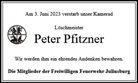 Traueranzeige von Pfitzner, Peter